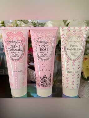 🆕🪷 AMBER GLOW LIMITED EDITION 3-PIECE HAND & BODY LOTION COLLECTION. NEW!